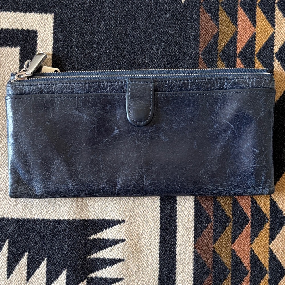 Hobo Navy Leather Wallet